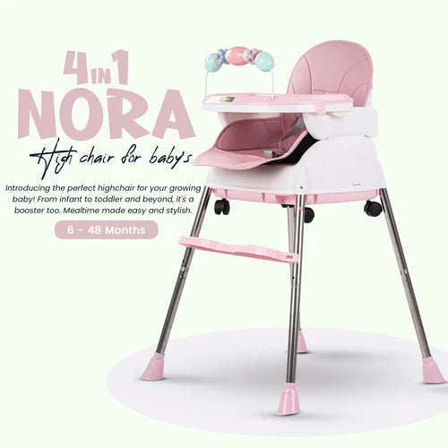 Baby High Chair Nora 4 in 1 pink