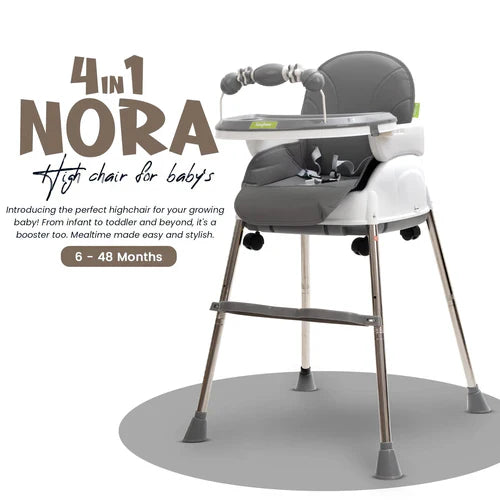 Baby High Chair Nora 4 in 1 Gray