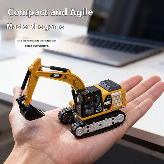 1:64 Scale Mini RC Excavator | Alloy Bucket | 270° Rotation | App Control | Lights & Sound