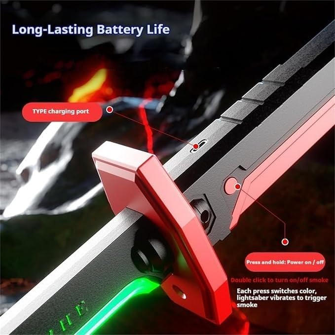 Kids Multi-Color Battle Laser Sword With Smoke  (Last Restock)