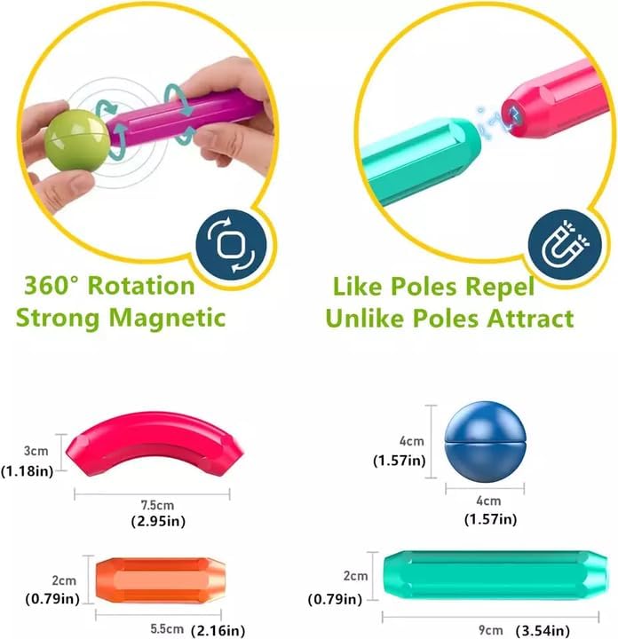 Magnetic Balls and Rods Set Building Sticks Blocks (36 pcs)