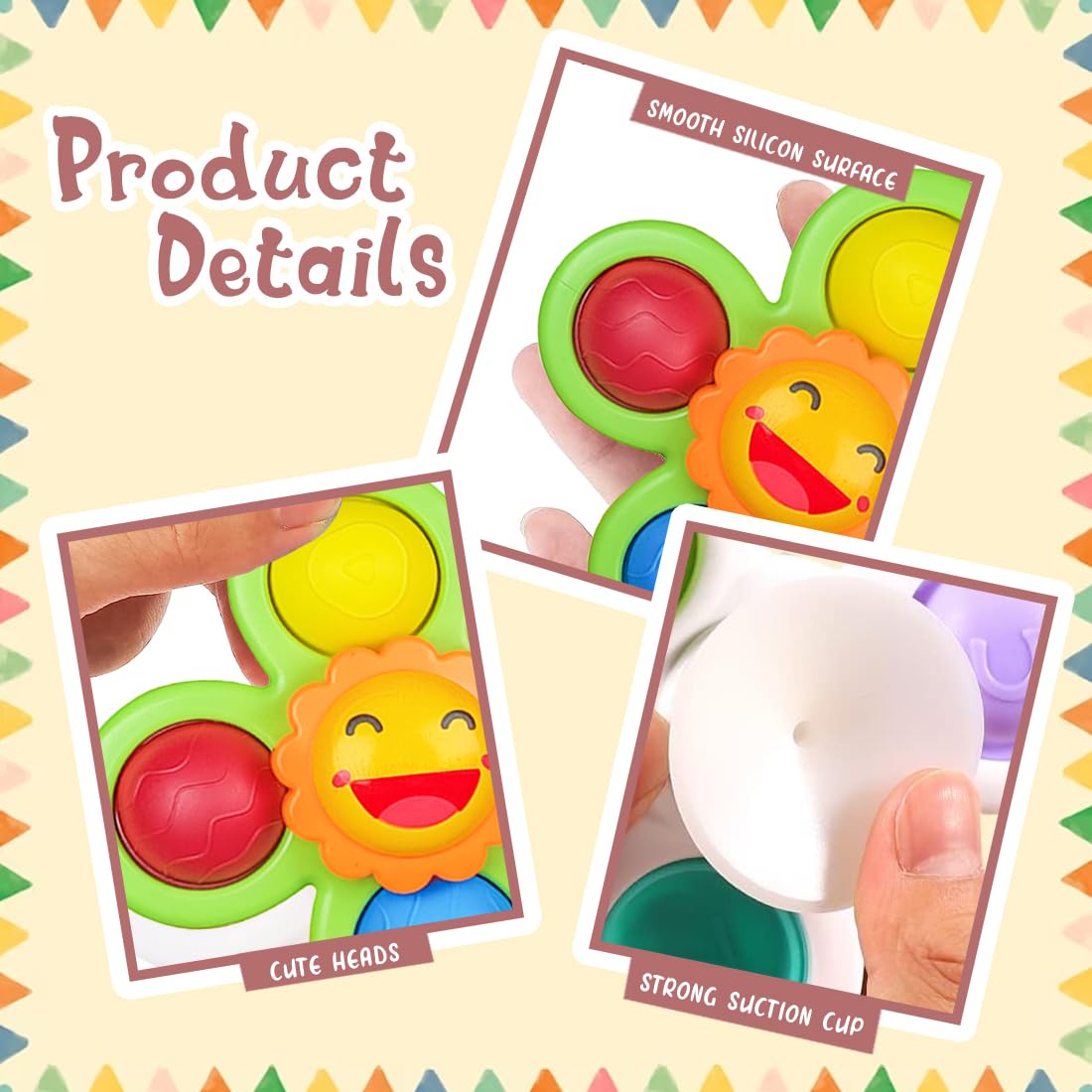 3 PCS Suction Cup Spinner Toy