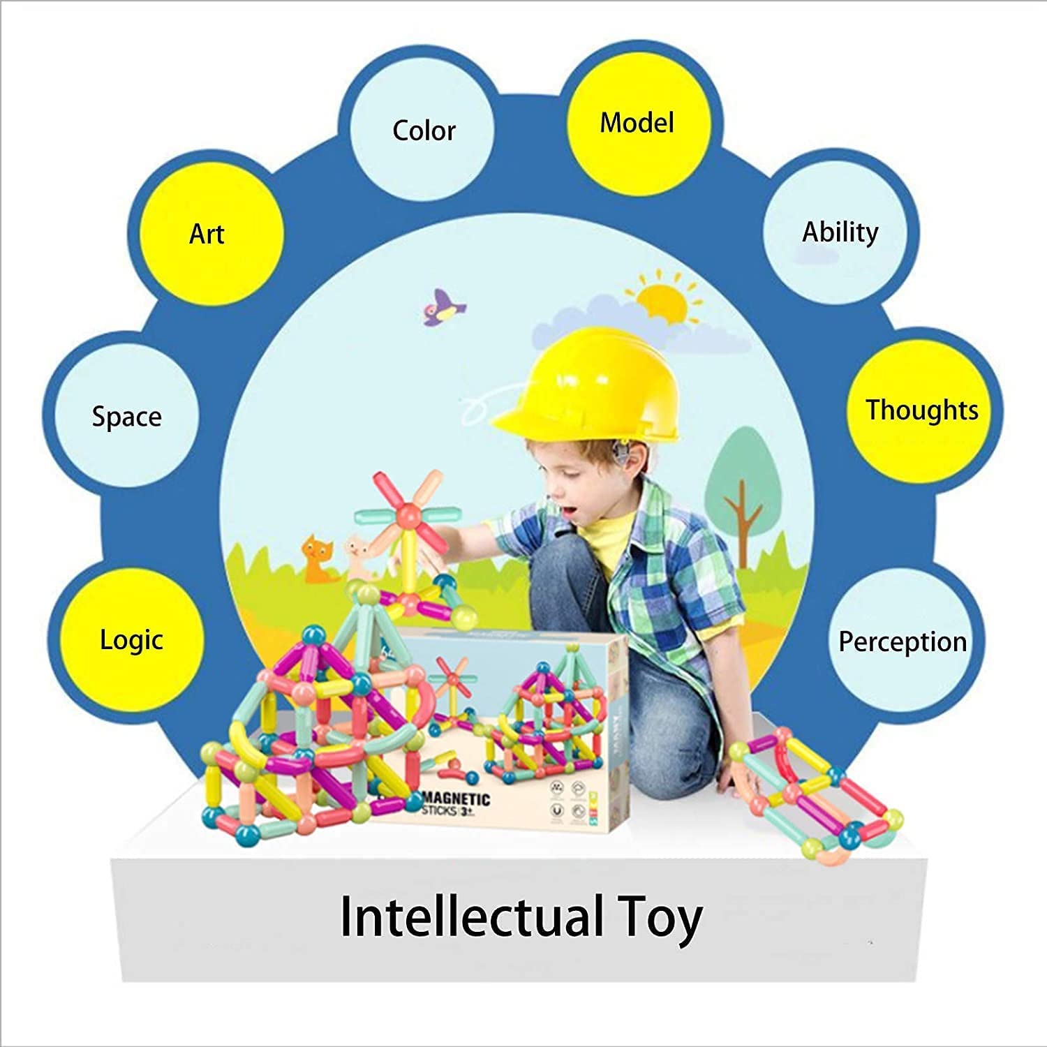 Magnetic Balls and Rods Set Building Sticks Blocks (36 pcs)