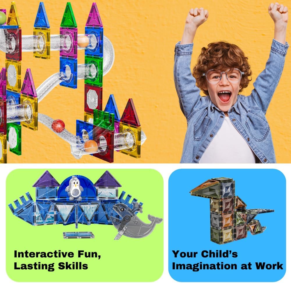 Magnetic Marble Run ball building blocks (75 pcs)