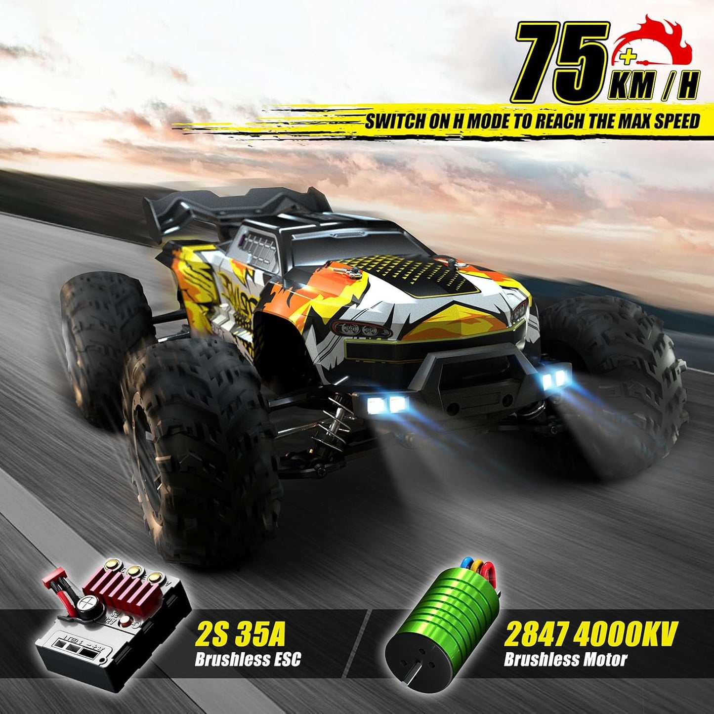 1:16 Brushless Fast Race Remote Control Trucks