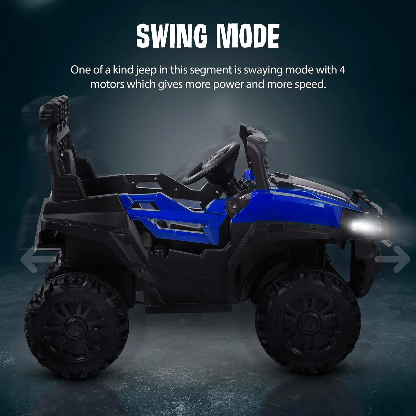 Battery Operated Jeep for Kids (Painted) (BLUE)