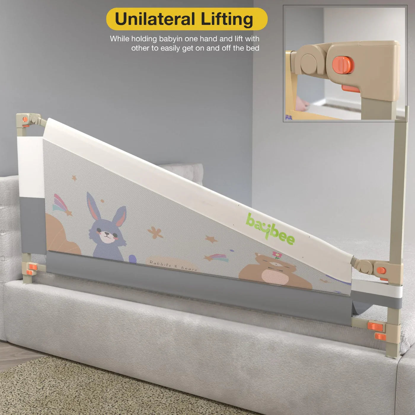 Baby Bed Rail Guard for Baby Safety -150 x 80 cm