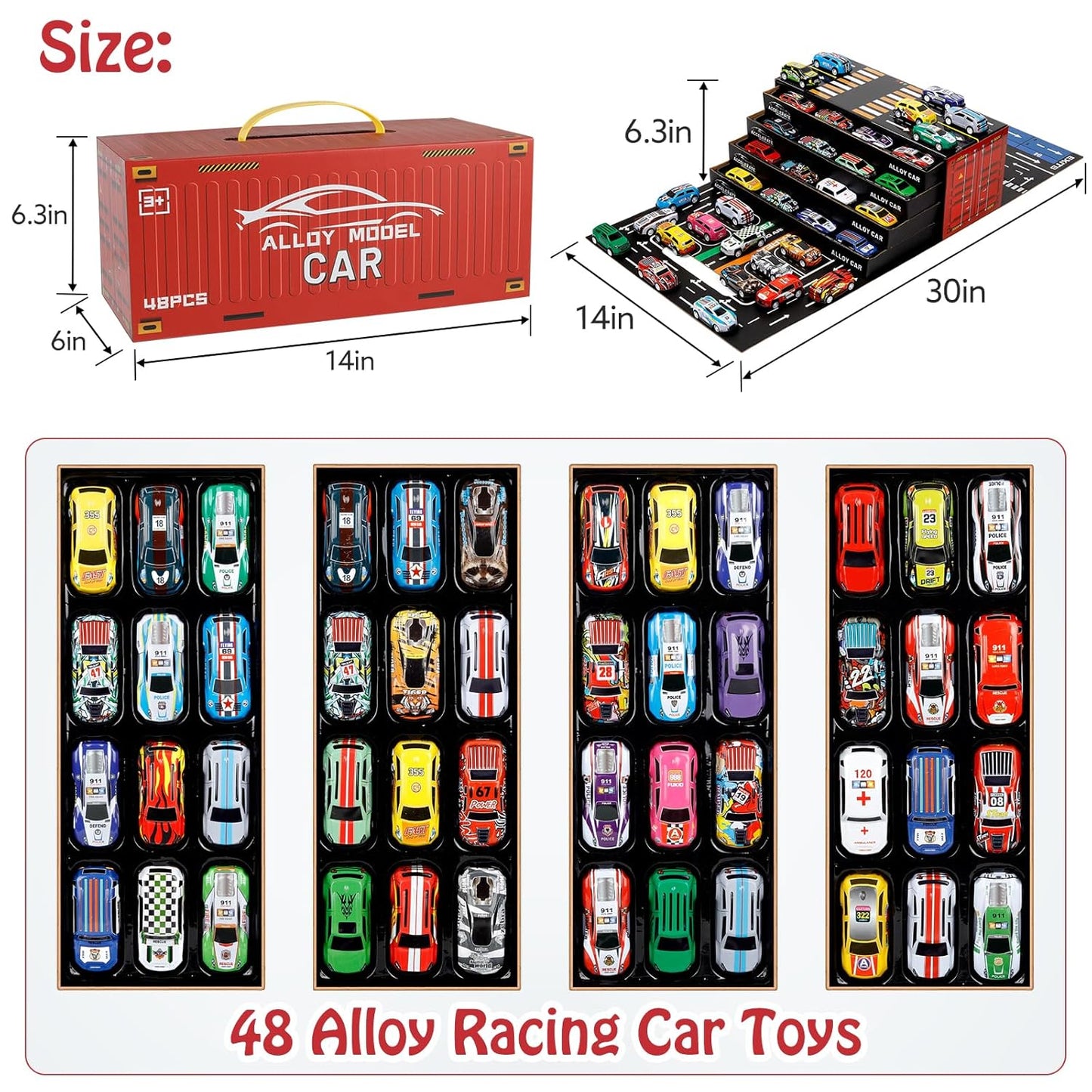 48pcs Pull Back Cars Set